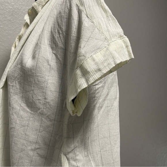 Madewell Light Spun Hilltop Cropped Fit Shirt in Windowpane Print MEDIUM - Picture 6 of 9